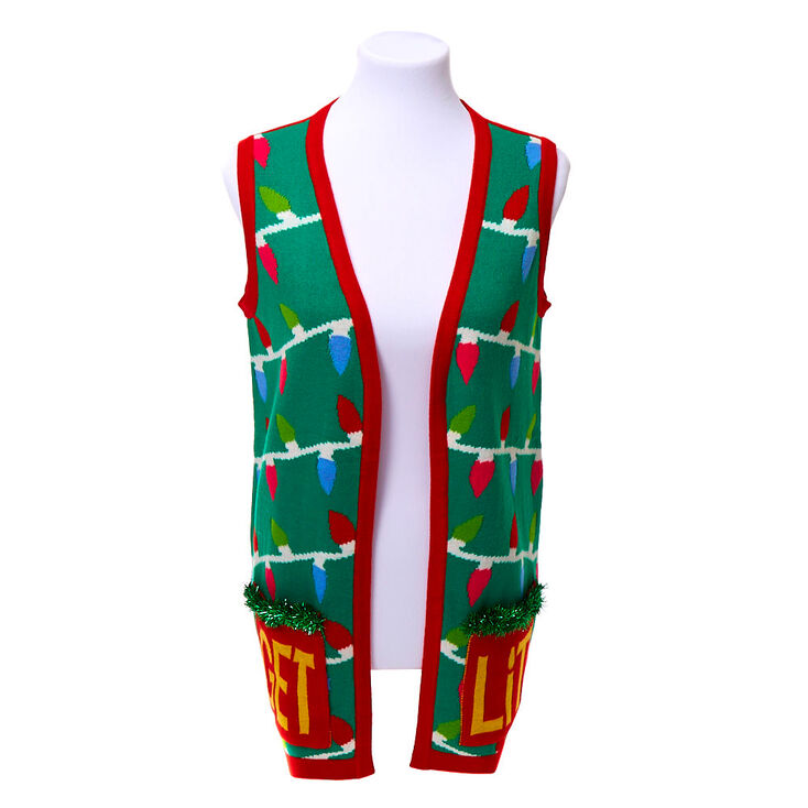 Light Up Get Lit Christmas Sweater Vest,