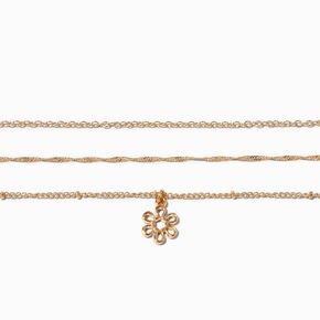 Icing Recycled Jewelry Gold-tone Daisy Chain Bracelets - 3 Pack,