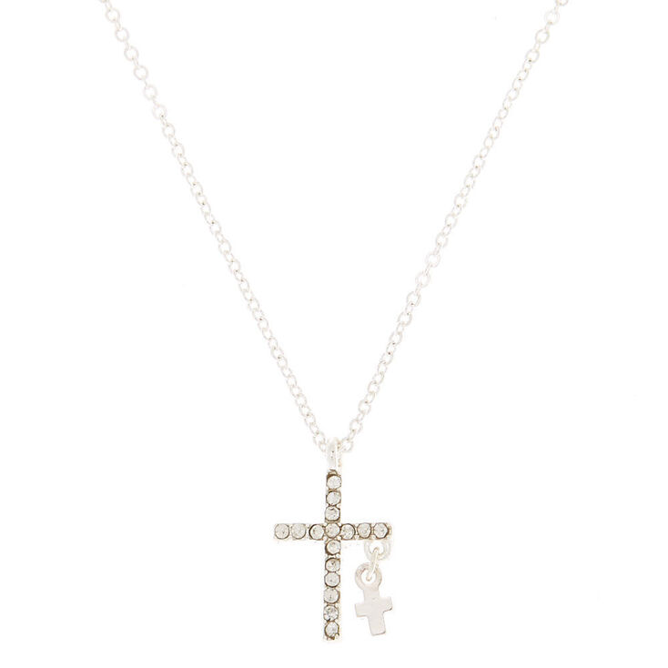 Silver Delicate Cross Pendant Necklace,