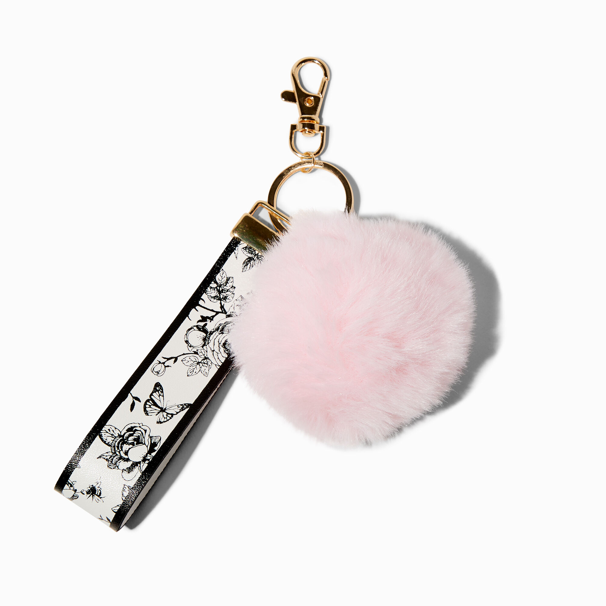 Light pink pom pom keychain hotsell