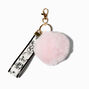 Toile Strap Pink Pom Pom Keychain,