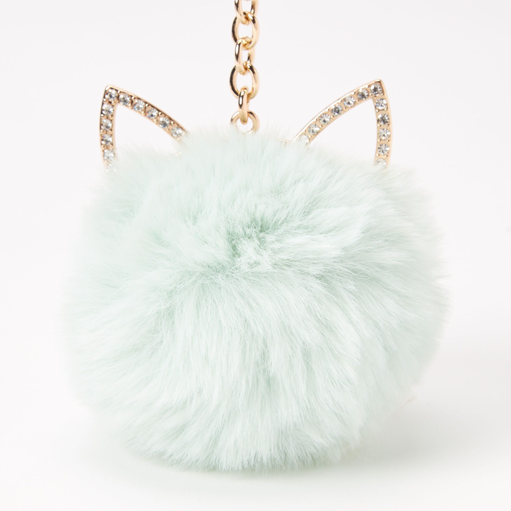 Mint green pom pom new arrivals keyring