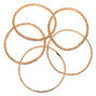 Rose Gold Rhinestone Stretch Bracelets - 5 Pack,