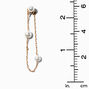 Gold 2&quot; Pearl Front &amp; Back Drop Earrings,