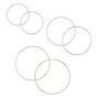 Silver Graduated Hoop Earrings - 3 Pack,