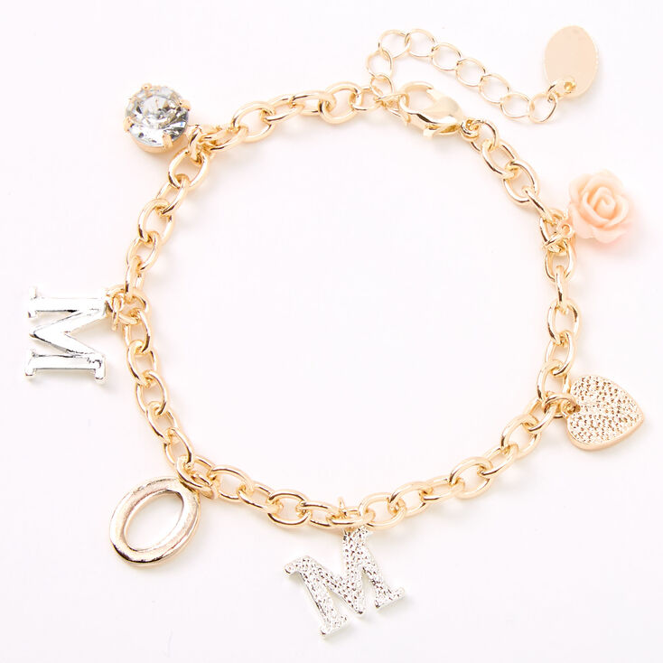Gold Mom Charm Bracelet,