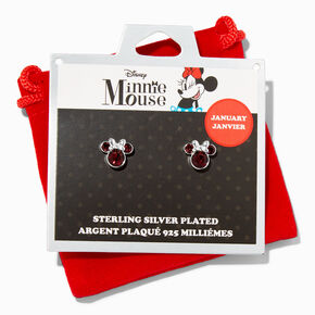 &copy;Disney Minnie Mouse Birthstone Sterling Silver Stud Earrings - January,