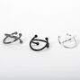 Mixed Metal Criss Cross Ear Cuff - 3 Pack,