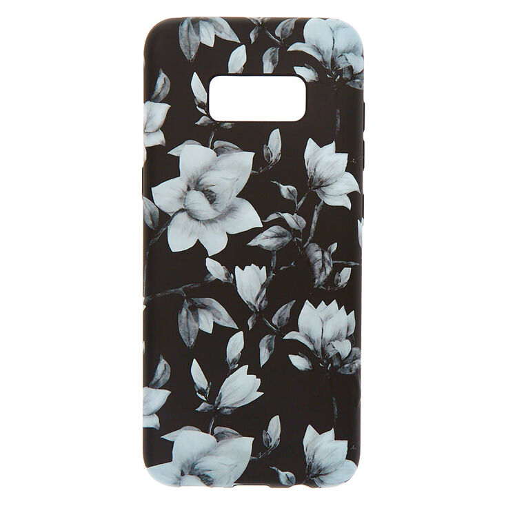 Black & White Floral Phone Case - Fits Samsung Galaxy S8,
