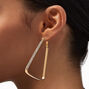 Gold-tone Crystal Geometric Hoop Earrings - 3 Pack,