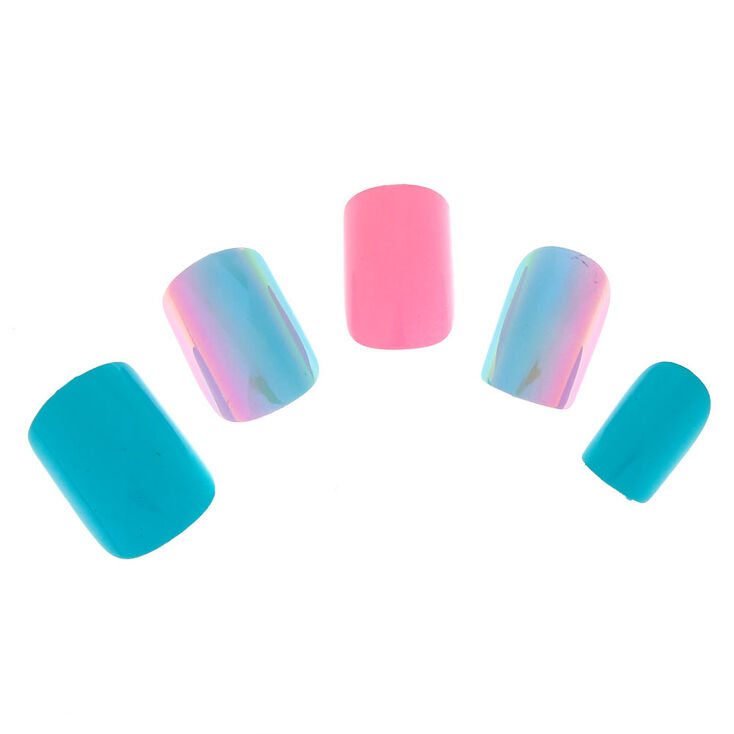 Ombre Pink & Mint Faux Nails - 24 Pack,