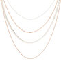 Mixed Metal Chevron Multi Strand Necklace,