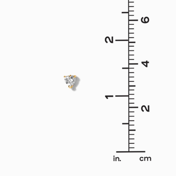 ICING Select 18k Yellow Gold Plated Cubic Zirconia Heart Stud Earrings,