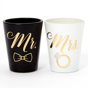 Wedding Party &quot;Mr.&quot; &amp; &quot;Mrs.&quot; Shot Glass Set - 2 Pack,