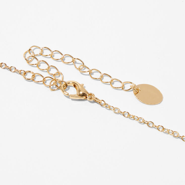 Gold Antique Style Initial Pendant Necklace - A,