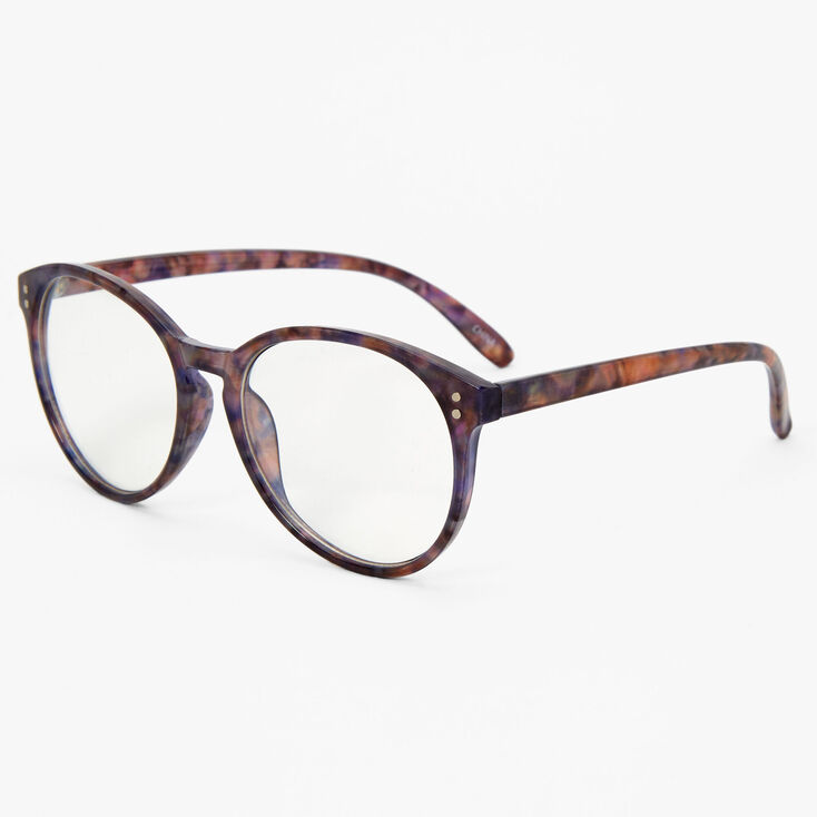 Solar Blue Light Reducing Brown Tortoiseshell Round Clear Lens Frames,