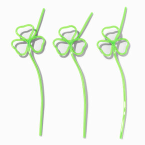 St. Patrick&#39;s Day Shamrock Drinking Straws - 3 Pack,