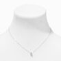 Silver Cursive Lowercase Initial Pendant Necklace - K,