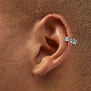 Silver Crystal Chain Ear Cuff,