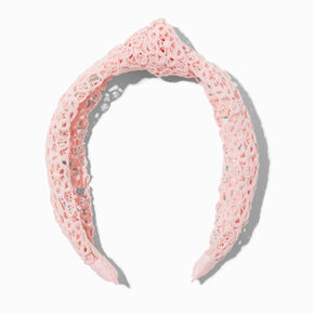 Pink Eyelet Knotted Headband,