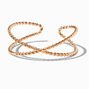 Gold-tone Twisted Rope X Cuff Bracelet,
