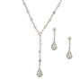 Silver Glass Rhinestone Teardrop Jewelry Set - 2 Pack,