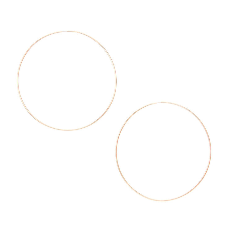 60MM Thin Rose Gold Tone Hoop Earrings,