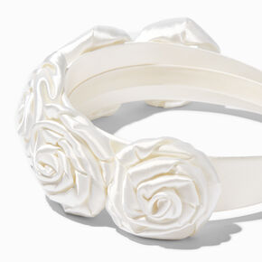 White Roses Floral Headband,
