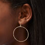 Gold 1&#39;&#39; Circle Hoop Drop Earrings,