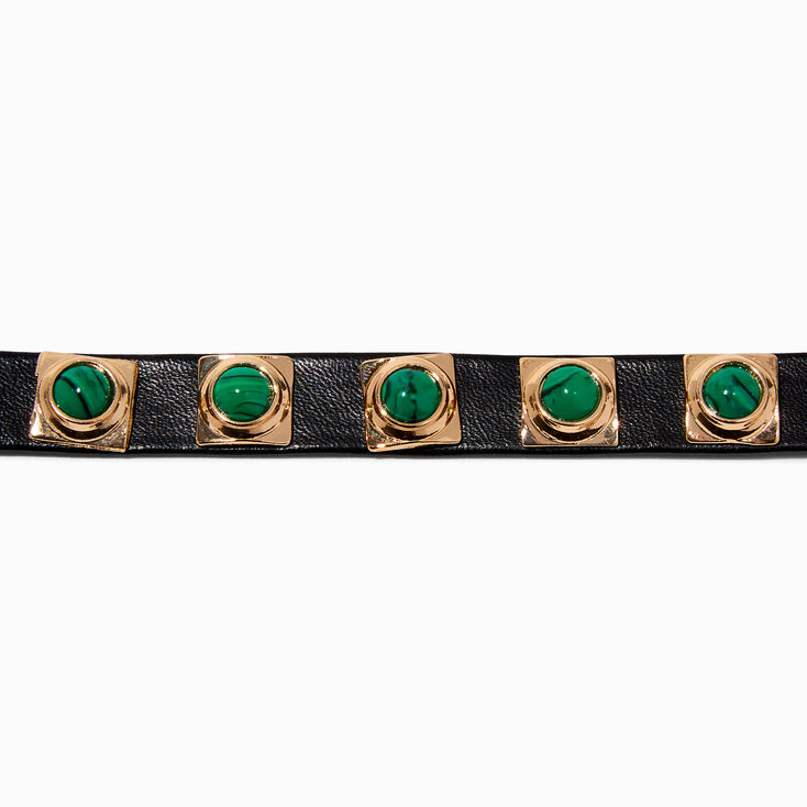 Gold-tone Malachite Cuff Bracelet,