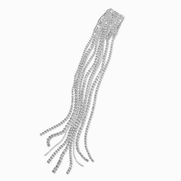 Silver Crystal Chain Hair Comb,