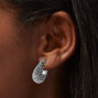 Silver-tone Rhinestone Embellished 20MM Hoop Earrings,