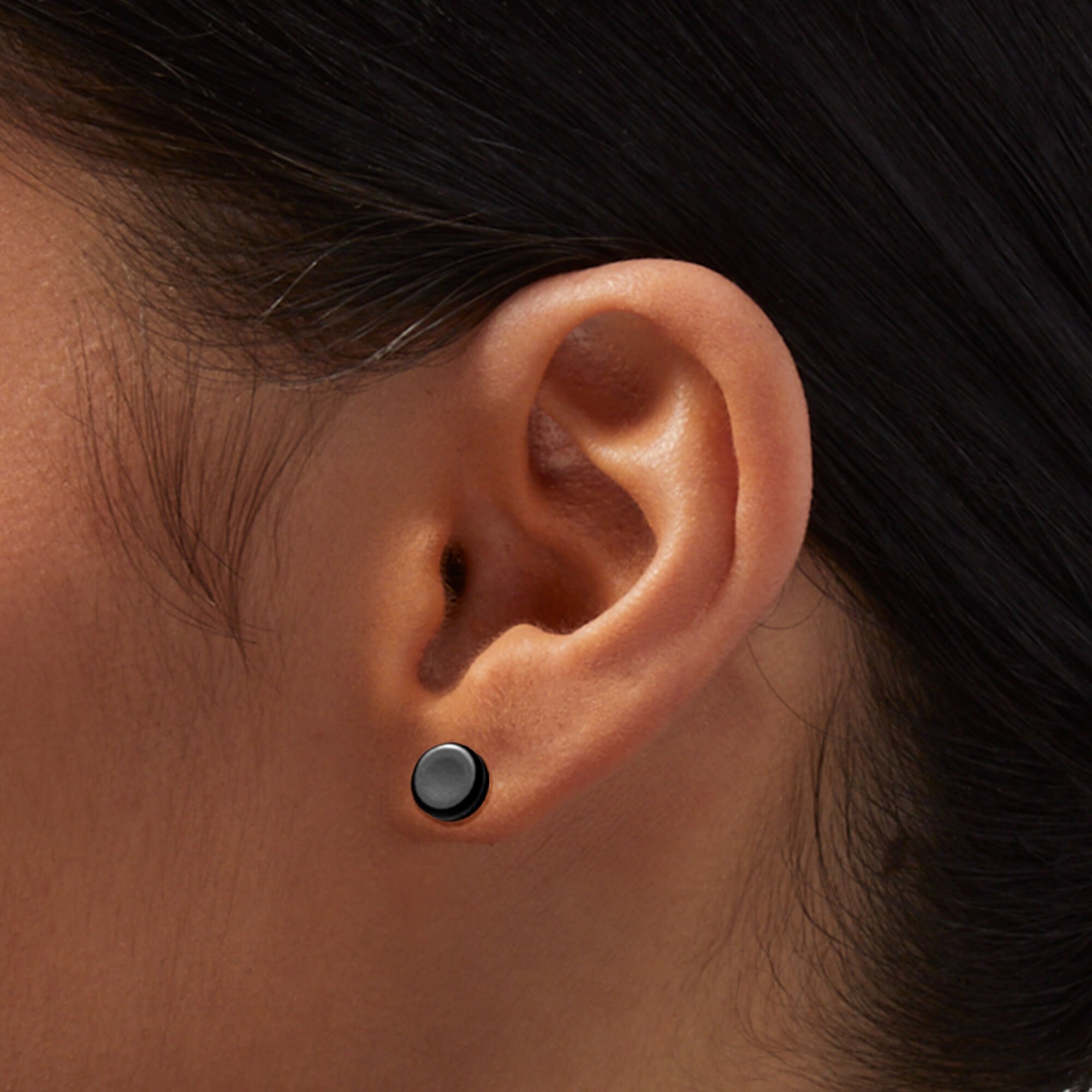 Black fake plug outlet earrings