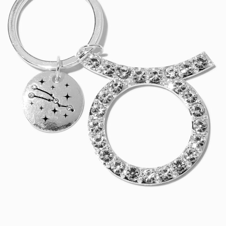 Taurus Mystical Gem Silver Zodiac Keychain,