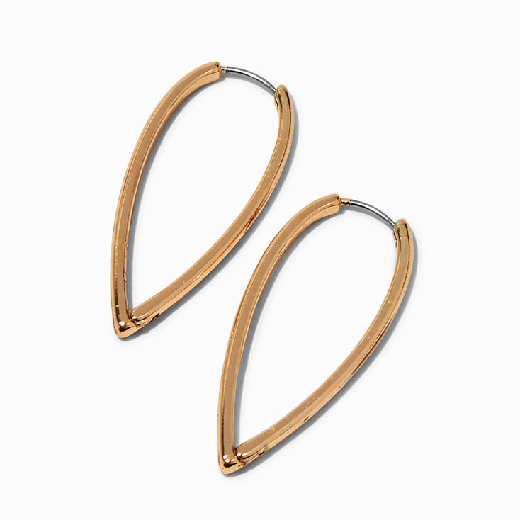 Gold-tone Pointed 40MM Clicker Hoop Earrings,