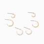 Gold Graduated Embellished Huggie Hoop Earring Stackables Set - 3 Pack,