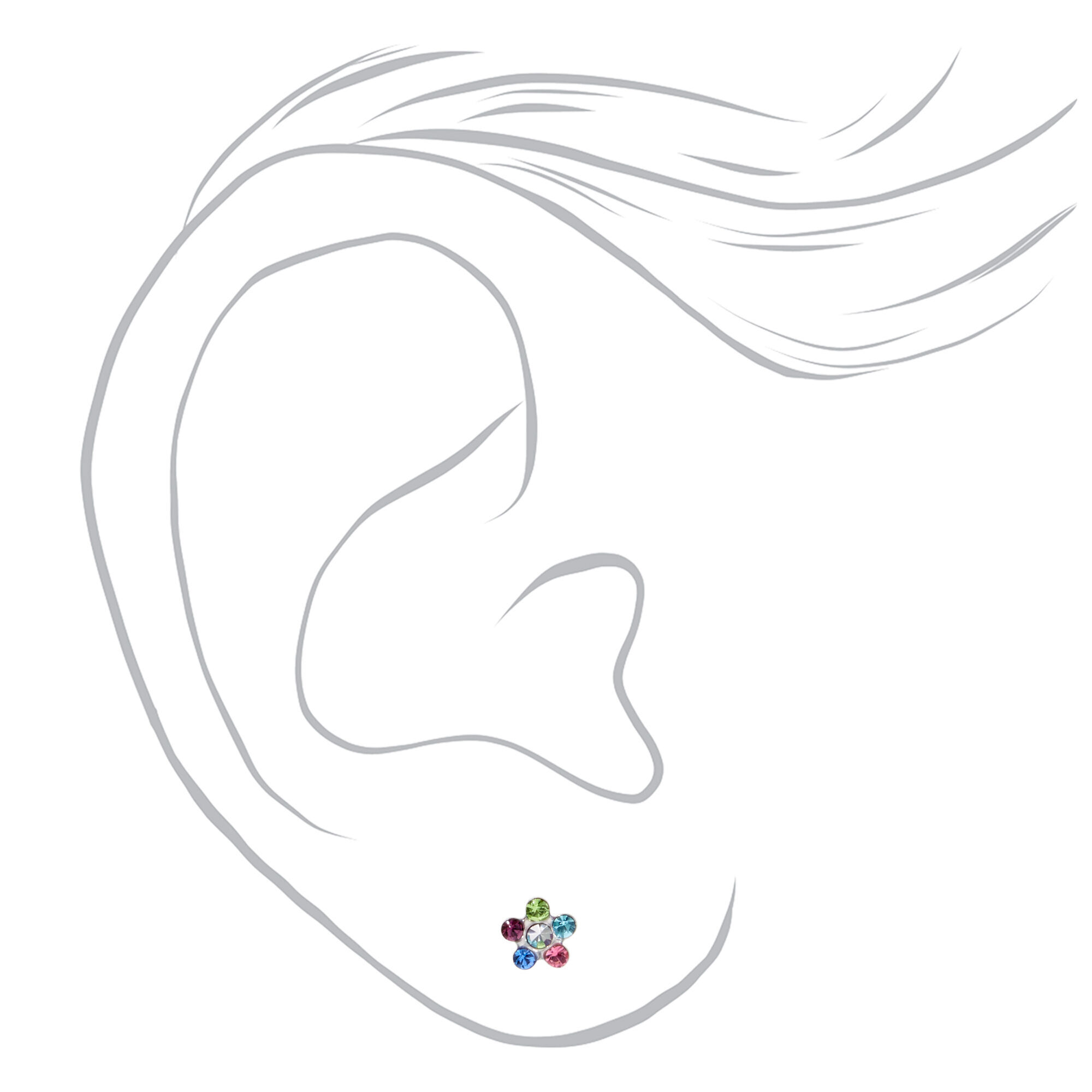 Rainbow crystal daisy clearance earrings