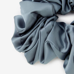 Giant Satin Hair Scrunchie - Stone Blue,