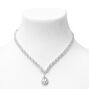 Silver Crystal Teardrop V-Neck Jewelry Set - 2 Pack,