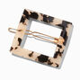 Gray Tortoiseshell Square Hair Barrette,