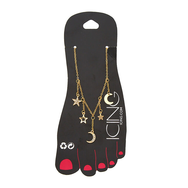 Gold Celestial Charm Anklet,