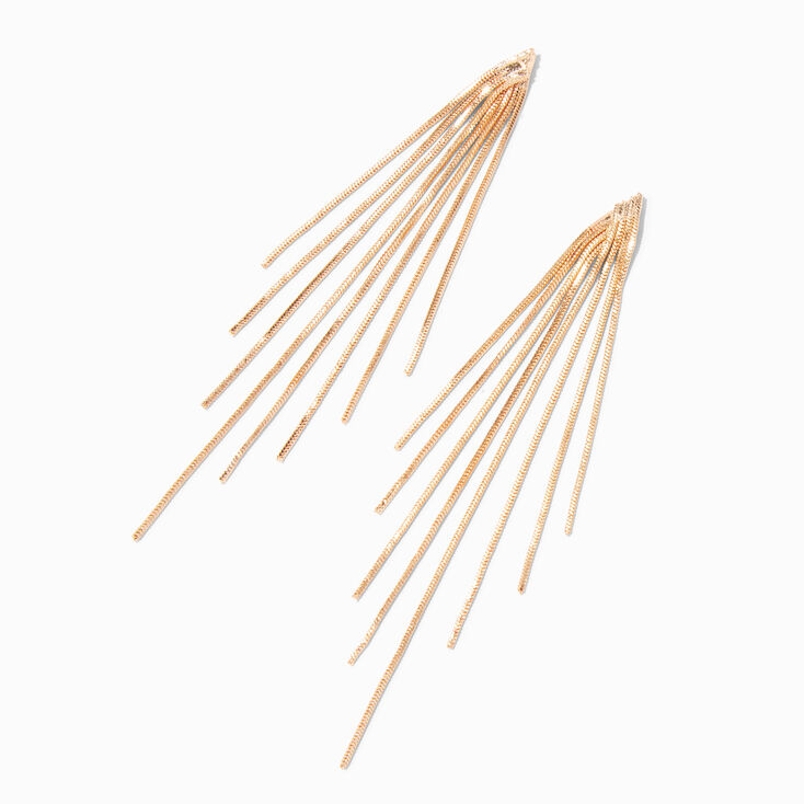 Gold Braided Fringe Drop Earrings,