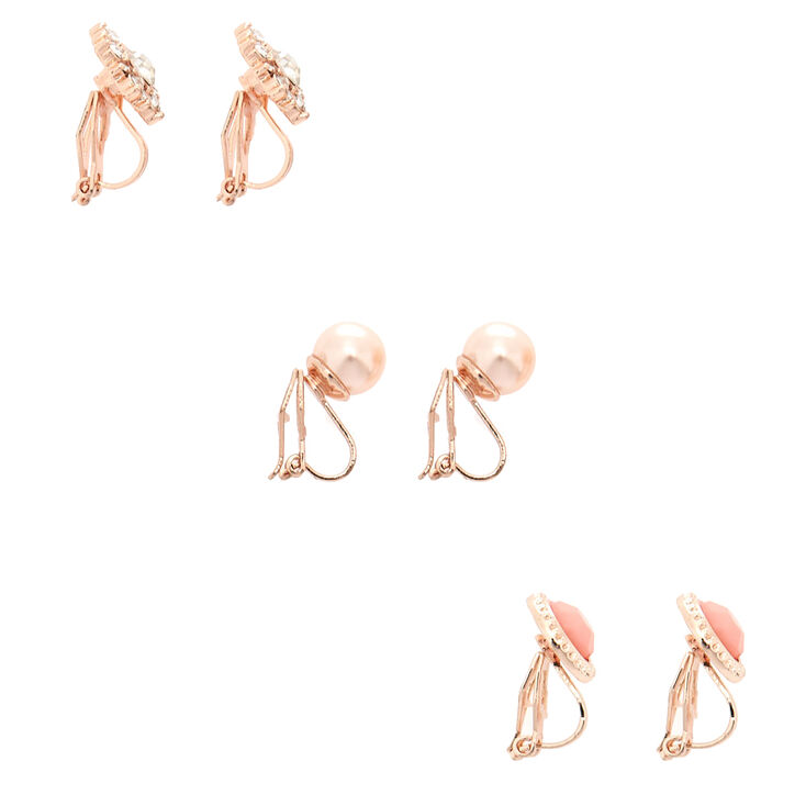 Icing Womens Rose Gold Pineapple Clip On Stud Earrings