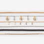 Gold, Black, &amp; Silver Mixed Bracelets - 6 Pack,