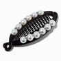 Black Pearl Oval Banana Hair Claw,