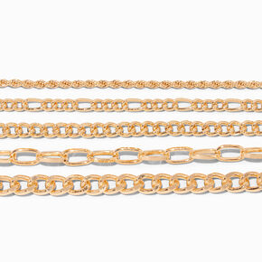 Gold Woven Chain Bracelet Set - 5 Pack,