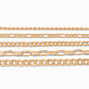 Gold Woven Chain Bracelet Set - 5 Pack,