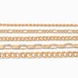 Gold Woven Chain Bracelet Set - 5 Pack,