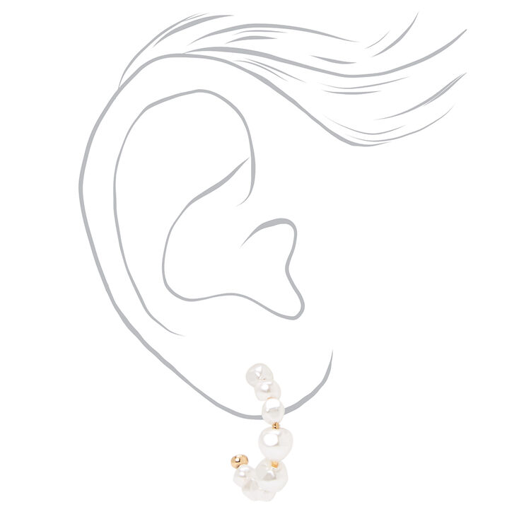 Gold 20MM Mini Pearl Hoop Earrings,