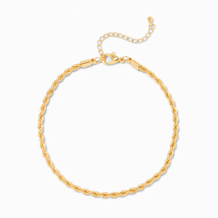 Icing Select18k Yellow Gold Plated Twisted Rope Chain Anklet,